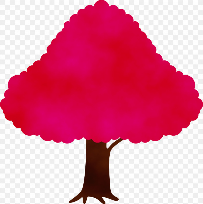 Red Tree, PNG, 2986x3000px, Tree, Paint, Red, Watercolor, Wet Ink Download Free