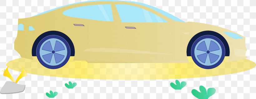 Vehicle Door Yellow Vehicle Car Rim, PNG, 3000x1169px, Watercolor, Auto Part, Bumper, Car, Paint Download Free