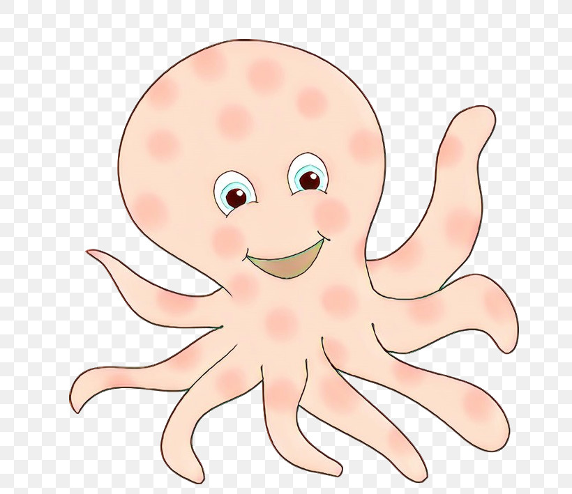 Octopus Giant Pacific Octopus Cartoon Head Pink, PNG, 709x709px, Octopus, Cartoon, Giant Pacific Octopus, Head, Nose Download Free