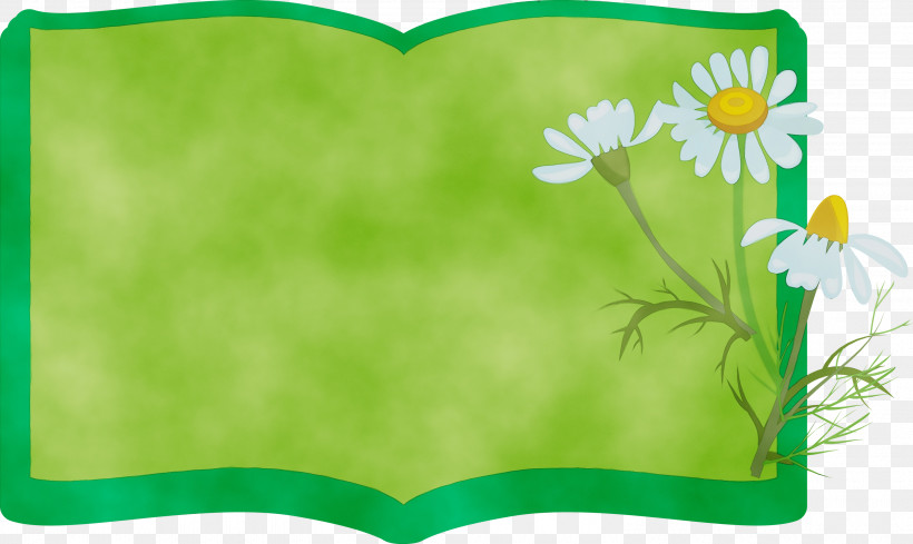 Green Font Meter, PNG, 3000x1791px, Flower Frame, Book Frame, Green, Meter, Paint Download Free