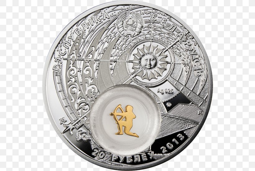 Belarus Silver Coin Zodiac, PNG, 550x550px, Belarus, Astrological Sign, Belarusian Ruble, Coin, Commemorative Coin Download Free