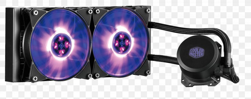Computer System Cooling Parts Cooler Master Water Cooling Intel Computer Hardware, PNG, 3562x1416px, Computer System Cooling Parts, Audio, Auto Part, Automotive Lighting, Central Processing Unit Download Free