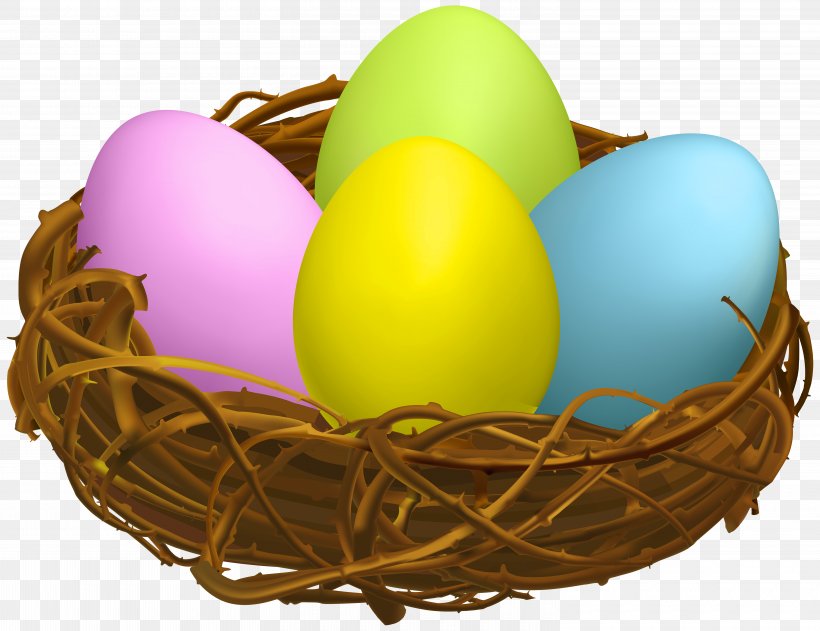 Bird Nest Egg Chicken Clip Art, PNG, 6000x4620px, Bird, Basket, Bird Nest, Easter, Easter Basket Download Free