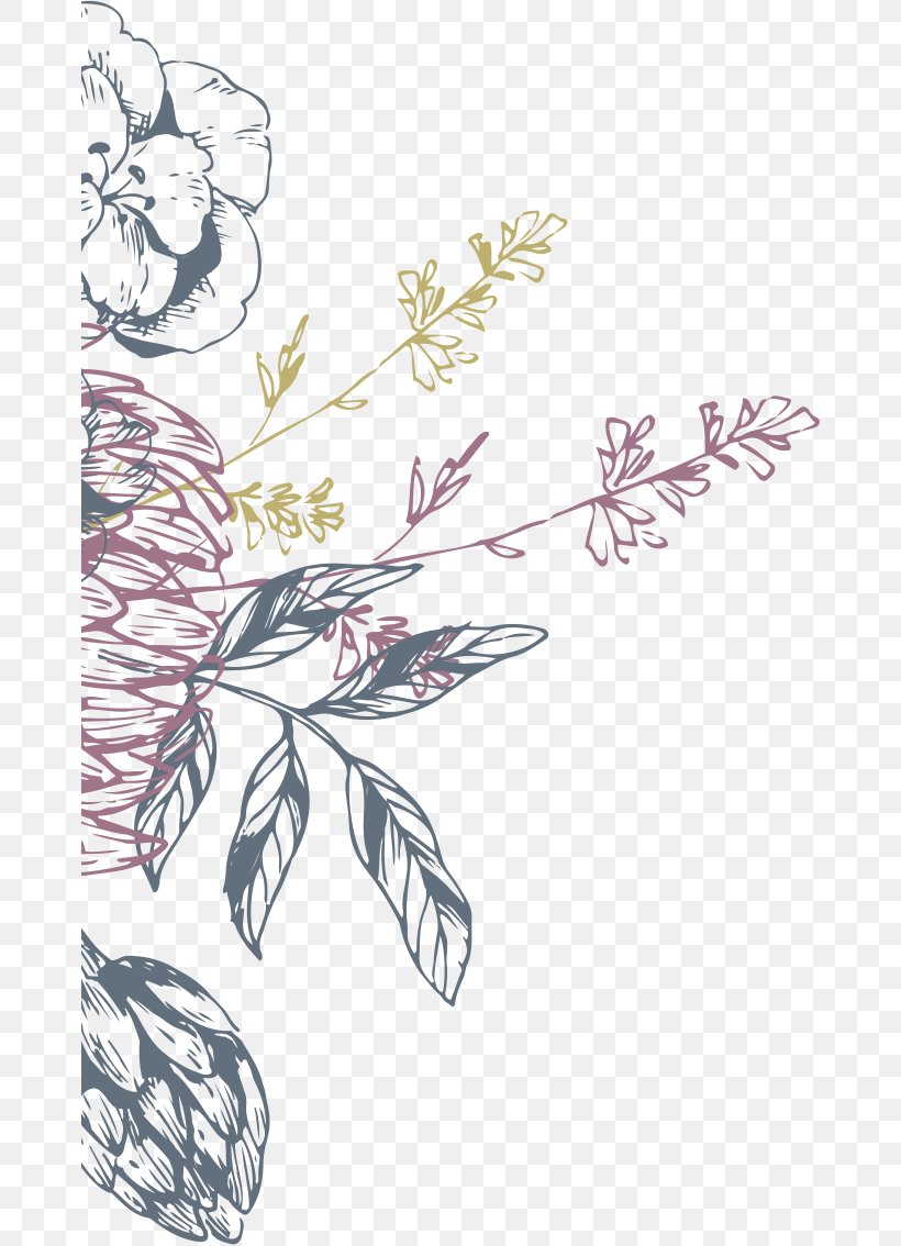 Floral Design Picking Posies Illustration Pattern, PNG, 672x1134px, Floral Design, Art, Branch, Drawing, Fictional Character Download Free