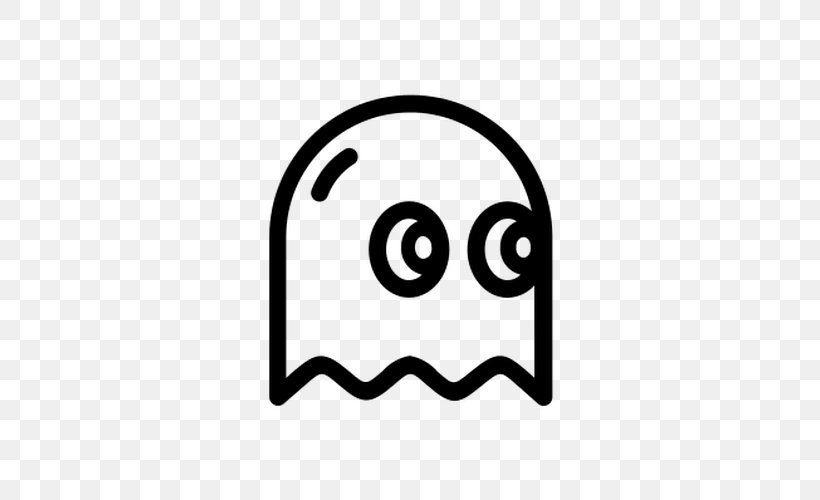 Pac-Man Smiley Ghosts, PNG, 500x500px, Pacman, Area, Black, Black And White, Emoticon Download Free