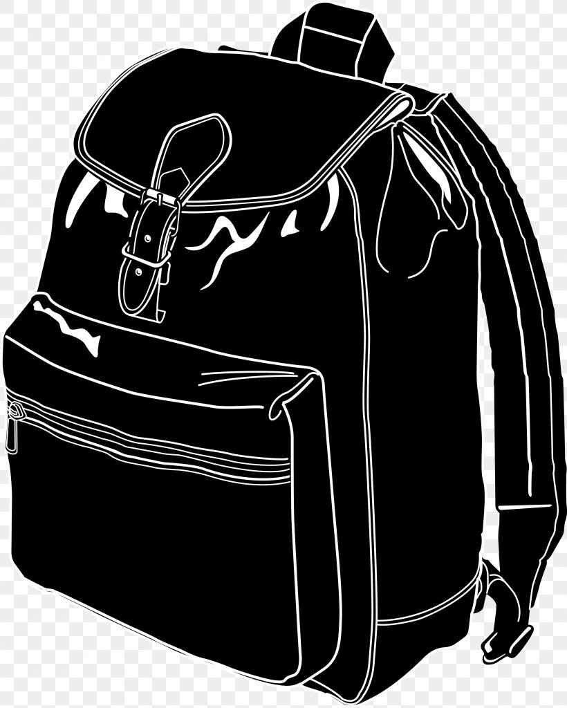 Backpack Handbag Vecteur, PNG, 3549x4434px, Backpack, Bag, Black, Black And White, Brand Download Free