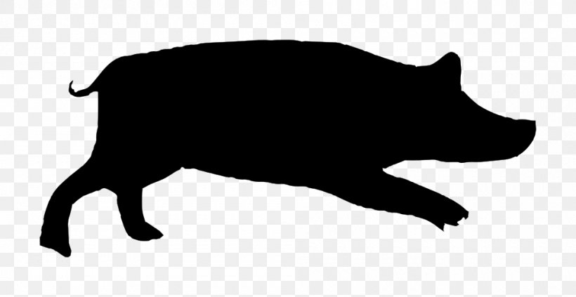 Co Pig Silhouette Clip Art, PNG, 1000x516px, Pig, Bear, Black, Black And White, Cattle Like Mammal Download Free