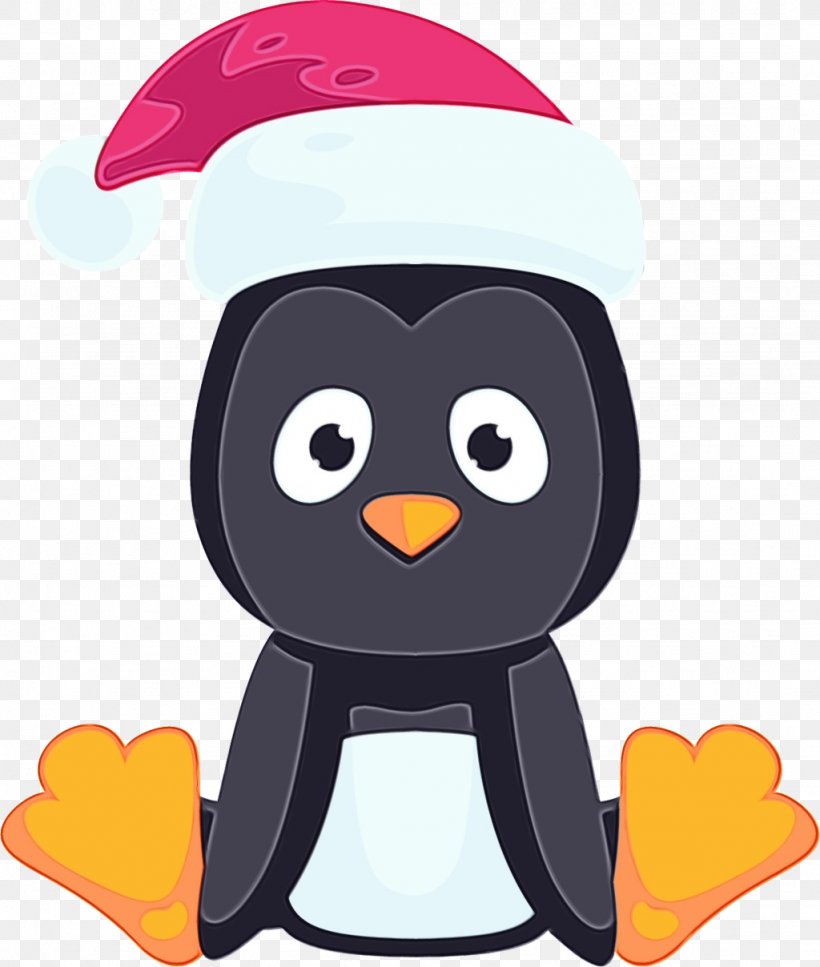 Christmas Penguin Drawing, PNG, 1024x1208px, Watercolor, Animation, Beak, Bird, Cap Download Free