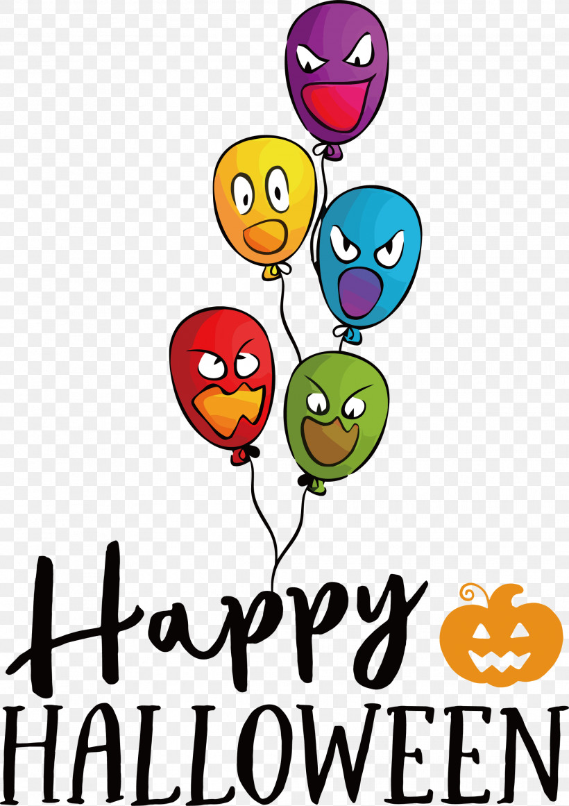 Happy Halloween, PNG, 2118x3000px, Happy Halloween, Balloon, Biology, Emoticon, Geometry Download Free
