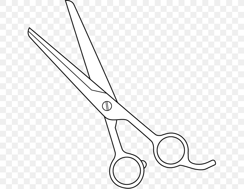 Scissors Black And White Hair-cutting Shears Clip Art, PNG, 633x636px, Scissors, Beauty Parlour, Black And White, Hair, Hair Shear Download Free