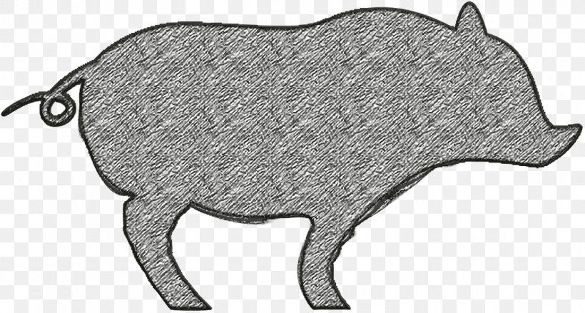 Pig Facing Right Icon Animal Silhouettes Icon Animals Icon, PNG, 1034x554px, Animal Silhouettes Icon, Animal Figurine, Animals Icon, Black, Black And White Download Free