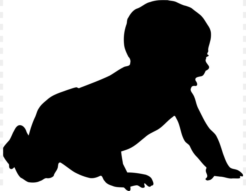 Silhouette Infant Child Clip Art, PNG, 800x639px, Silhouette, Black, Black And White, Carnivoran, Child Download Free