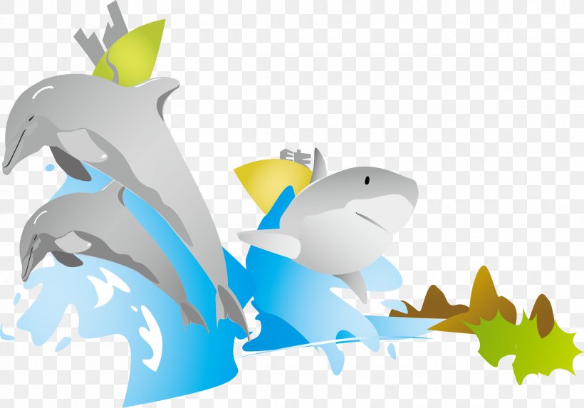 Illustration, PNG, 2380x1665px, Dolphin, Artworks, Designer, Drawing, Marine Mammal Download Free