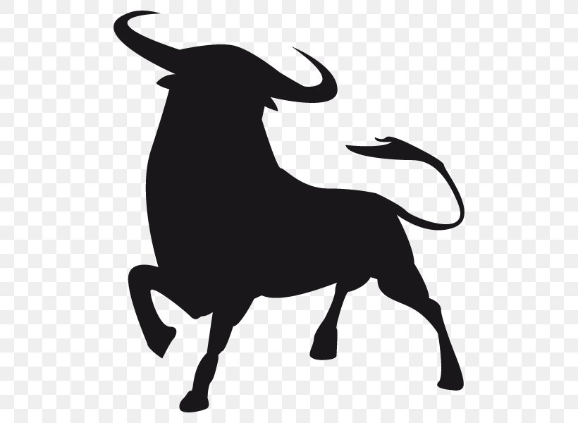 Spanish Fighting Bull Spain Sticker Black, PNG, 800x600px, Bull, Argentine Tango, Black, Black And White, Carnivoran Download Free