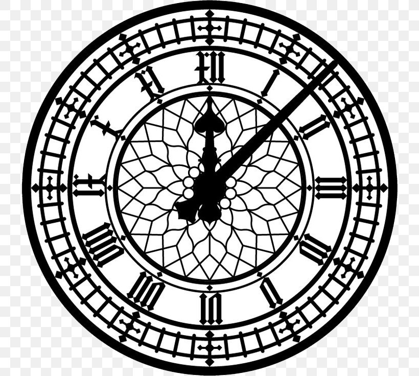 Big Ben Palace Of Westminster River Thames Clock Clip Art, PNG, 736x736px, Big Ben, Area, Bell, Bicycle Wheel, Black And White Download Free