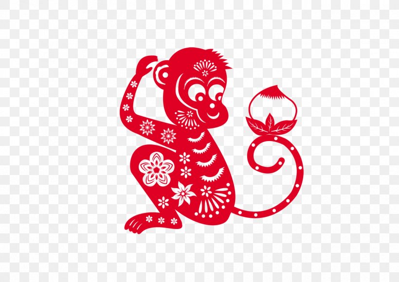 Chinese New Year Monkey Greeting Card New Years Day, PNG, 1248x884px, Watercolor, Cartoon, Flower, Frame, Heart Download Free