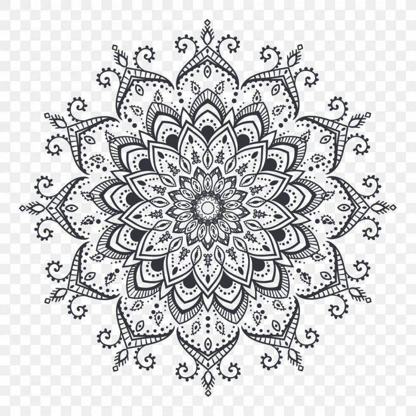 Vector Graphics Mandala Tattoo Mehndi Henna, PNG, 1100x1100px, Mandala, Area, Art, Black, Black And White Download Free