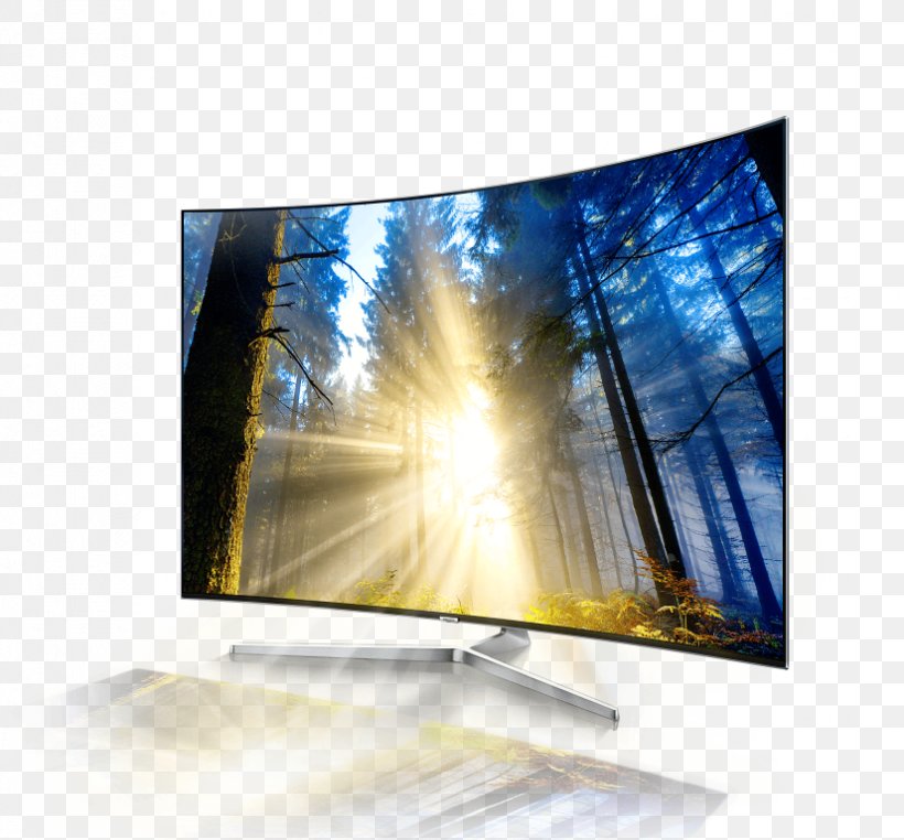 Samsung KS8000T Smart TV Ultra-high-definition Television 4K Resolution, PNG, 826x768px, 4k Resolution, Samsung, Computer Monitor, Curved, Display Advertising Download Free