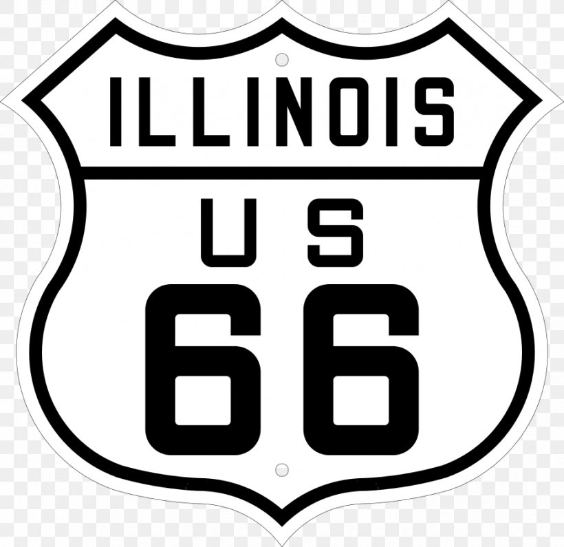 U.S. Route 66 In Illinois U.S. Route 66 In Illinois U.S. Route 83 Road, PNG, 927x899px, Us Route 66, Area, Black, Black And White, Brand Download Free