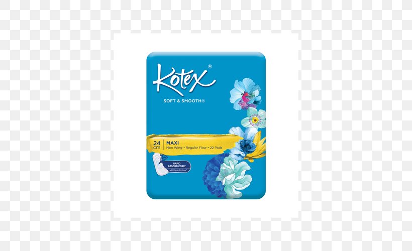 Kotex Sanitary Napkin Always Feminine Sanitary Supplies Personal Care, PNG, 500x500px, Kotex, Always, Blue, Brand, Cloth Menstrual Pad Download Free