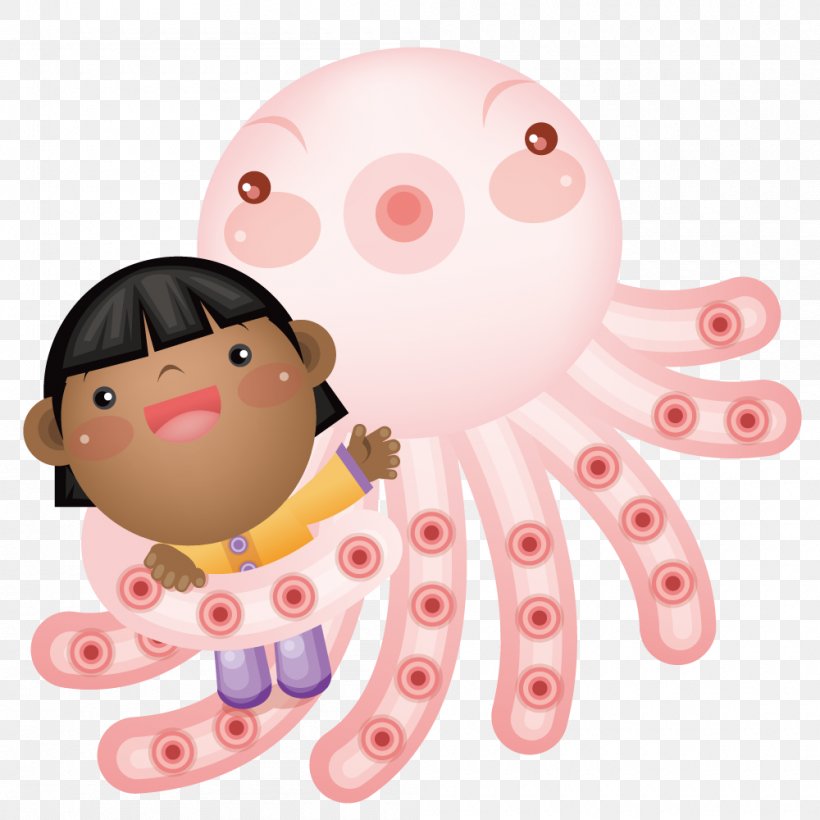 Octopus Cartoon, PNG, 1000x1000px, Octopus, Animal, Baby Toys, Cartoon, Cephalopod Download Free