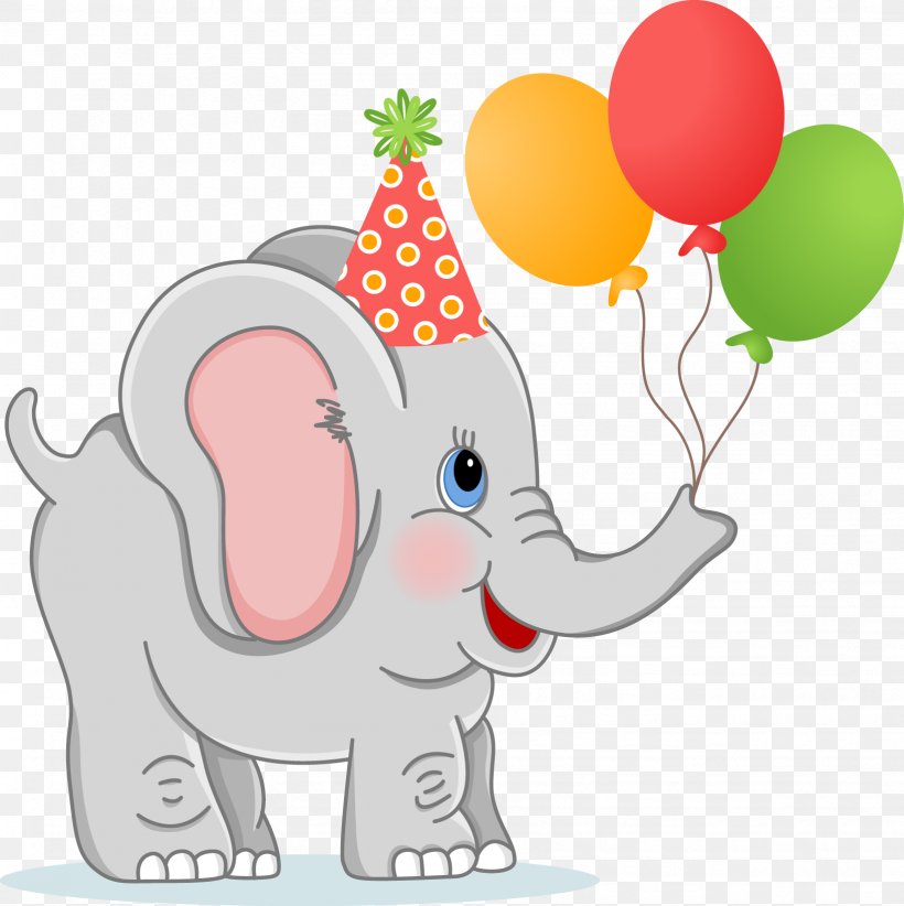 Birthday Elephant Greeting Card Clip Art, PNG, 1637x1641px, Watercolor, Cartoon, Flower, Frame, Heart Download Free