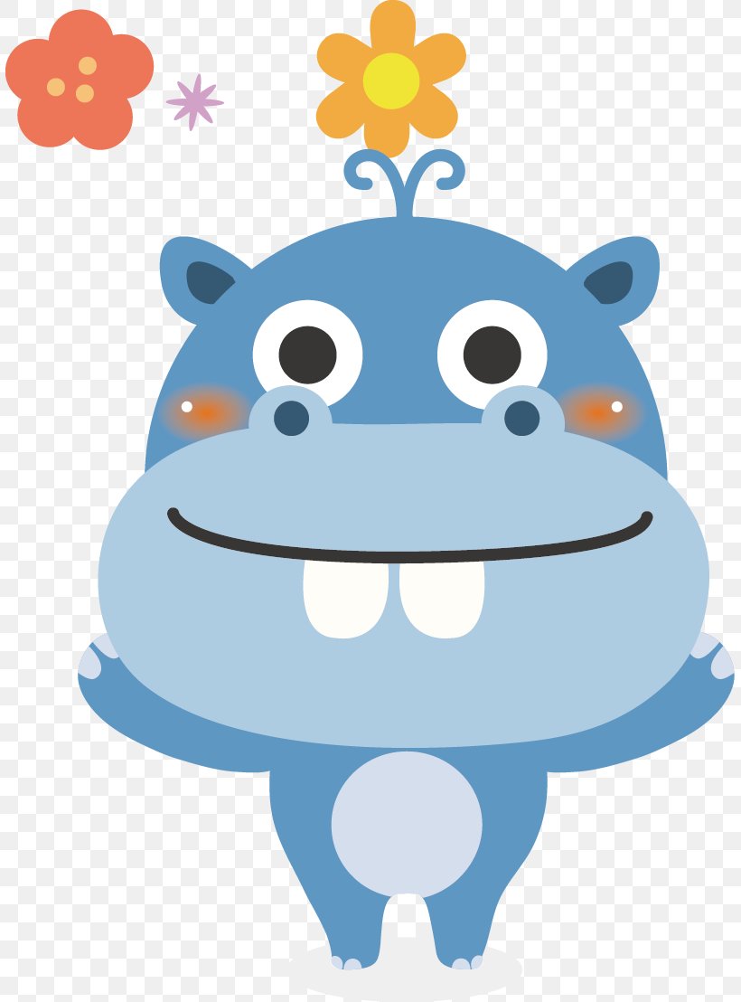 Hippopotamus Animal Kinder Happy Hippo Cartoon, PNG, 807x1108px, Hippopotamus, Animal, Animation, Blue, Cartoon Download Free
