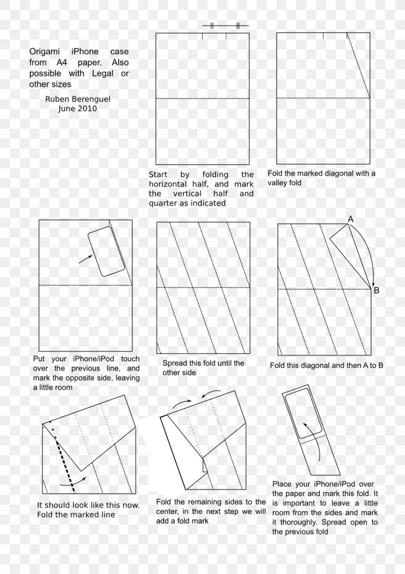 Origami Paper IPhone 7 Plus Origami Paper IPhone 6S, PNG, 1131x1600px, Paper, Area, Black And White, Craft, Diagram Download Free