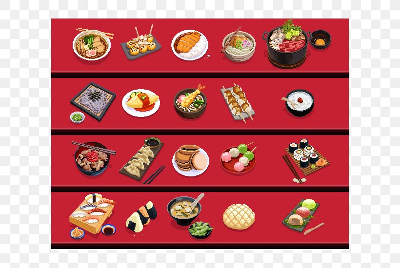 Asian Cuisine Japanese Cuisine Dish Pixel Art Food, PNG, 610x550px, Asian Cuisine, Art, Asian Food, Cuisine, Dish Download Free