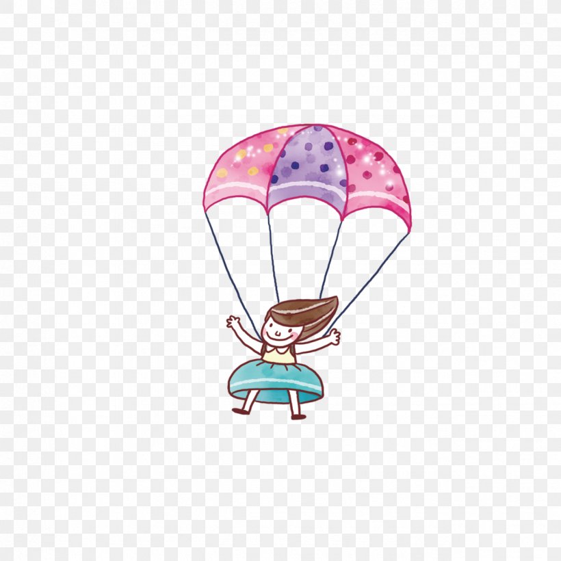 Parachute Parachuting Balloon Illustration, PNG, 1276x1276px, Watercolor, Cartoon, Flower, Frame, Heart Download Free