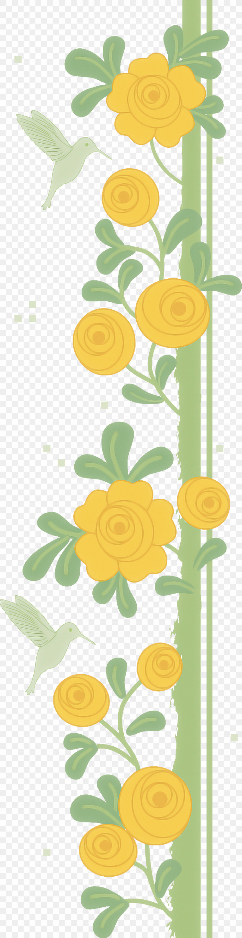 Flower Border, PNG, 859x3333px, Flower Border, Flower, Plant, Plant Stem, Yellow Download Free