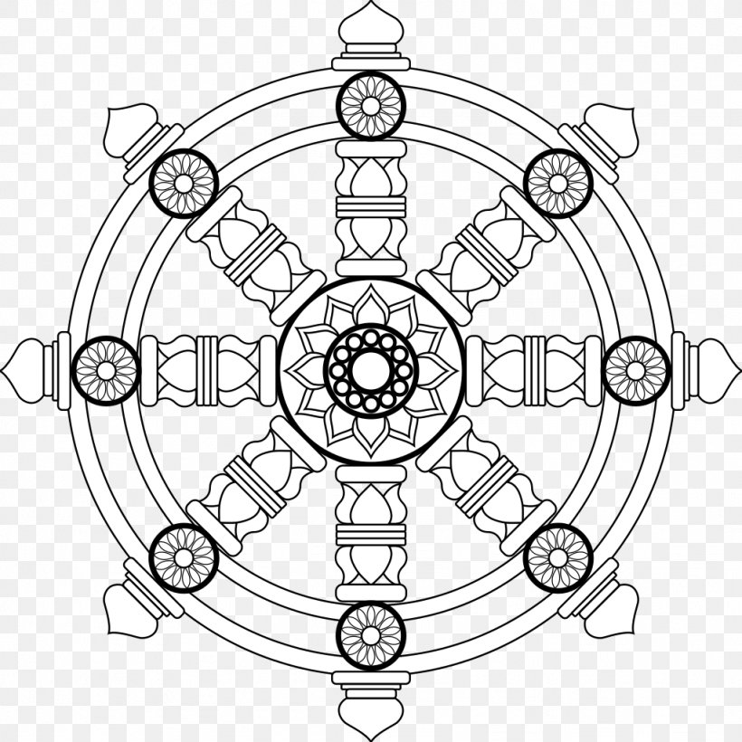 Dharmachakra Buddhism Ashtamangala Religion, PNG, 1024x1024px, Dharmachakra, Artwork, Ashtamangala, Auto Part, Bicycle Wheel Download Free