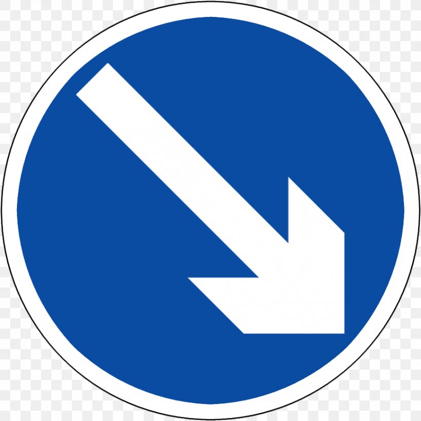 Traffic Sign Road Arrow Mandatory Sign, PNG, 869x869px, Traffic Sign, Area, Blue, Bollard, Brand Download Free