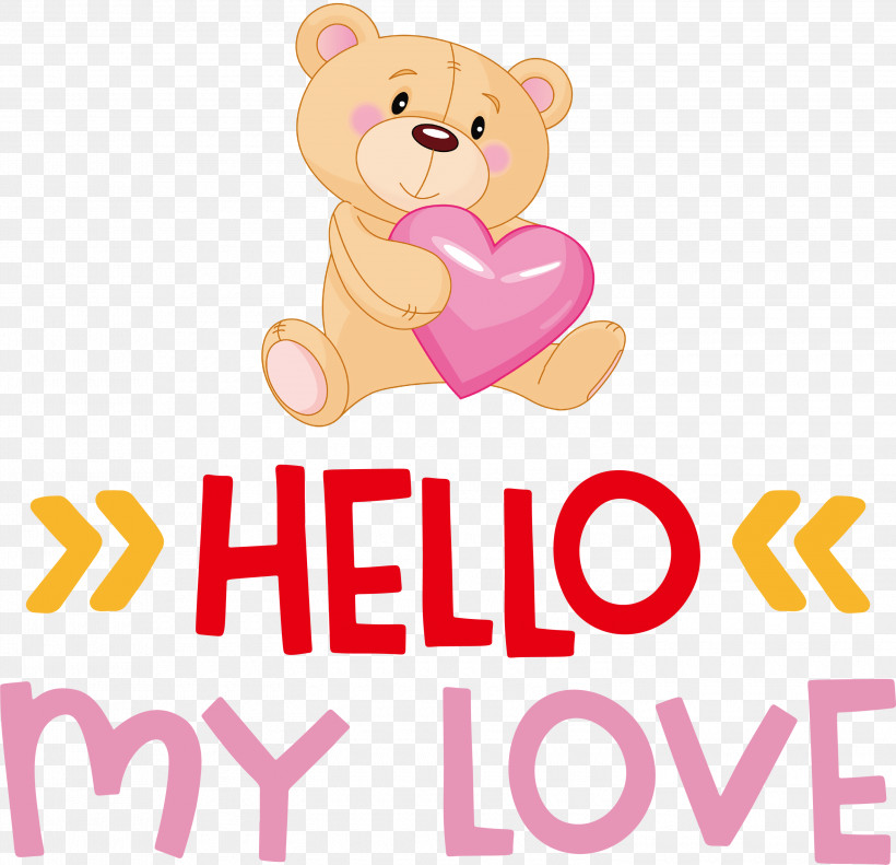 Hello My Love Valentines Day Quote, PNG, 3000x2897px, Hello My Love, Bears, Biology, Cartoon, Science Download Free