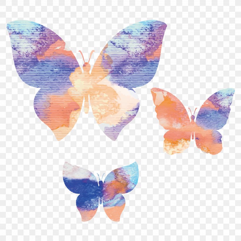 Butterfly Watercolor Painting Graphic Design, PNG, 2917x2917px, Butterfly, Creativity, Designer, Insect, Invertebrate Download Free