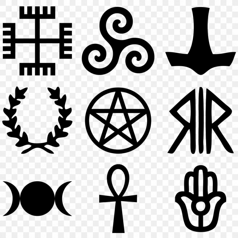 Modern Paganism Religion Wicca Religious Symbol, PNG, 1000x1000px, Paganism, Black, Black And White, Brand, Christian Cross Download Free