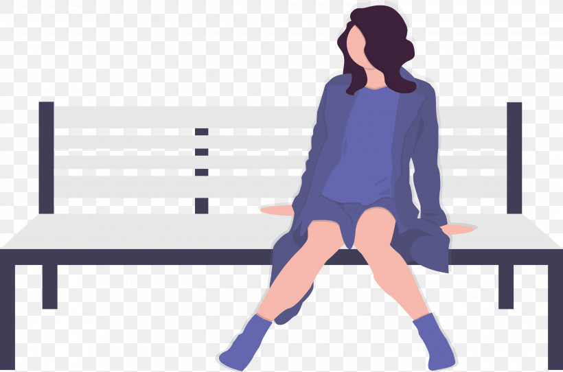 Park Bench Girl, PNG, 3000x1984px, Park Bench, Electric Blue, Footwear, Furniture, Girl Download Free