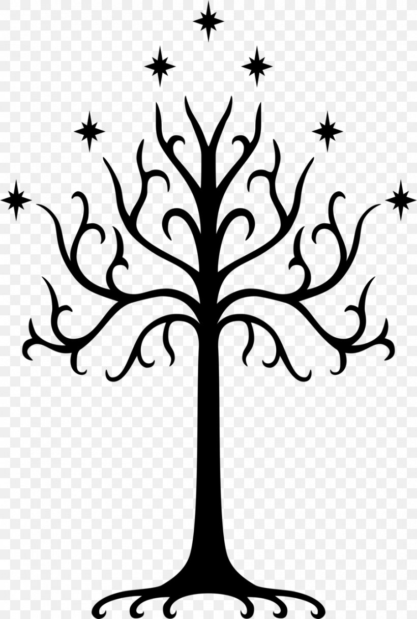 The Lord Of The Rings White Tree Of Gondor Wall Decal Symbol, PNG, 900x1336px, Lord Of The Rings, Artwork, Black And White, Branch, Decal Download Free
