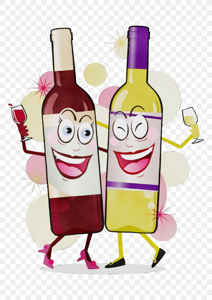 Bottle Wine Bottle Cartoon Drinkware Drink, PNG, 1920x2716px