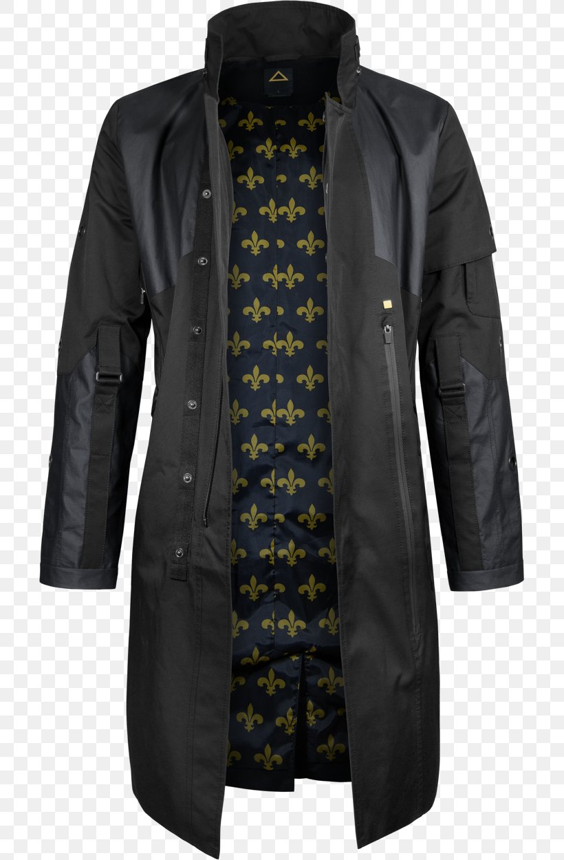 Deus Ex: Mankind Divided Hoodie T-shirt Trench Coat, PNG, 705x1250px, Deus Ex Mankind Divided, Clothing, Coat, Collar, Cotton Download Free