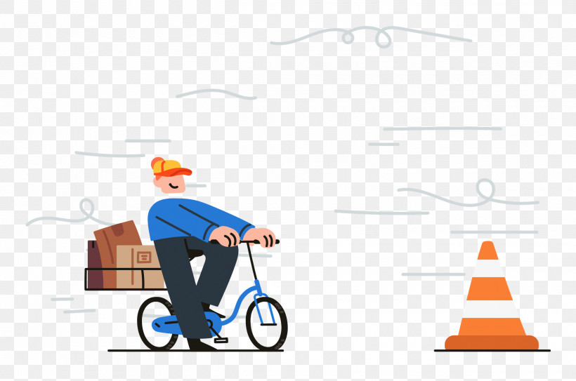 Fast Delivery, PNG, 2500x1656px, Fast Delivery, Behavior, Bicycle, Cartoon, Geometry Download Free