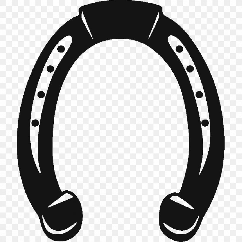Horseshoe Clip Art Iron Sticker, PNG, 1000x1000px, Horse, Audio, Audio Equipment, Black, Black And White Download Free
