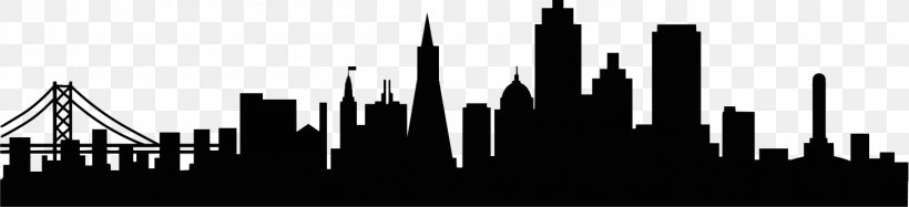 San Francisco Skyline Silhouette Photography, PNG, 1460x333px, San Francisco, Art, Black And White, City, Decal Download Free
