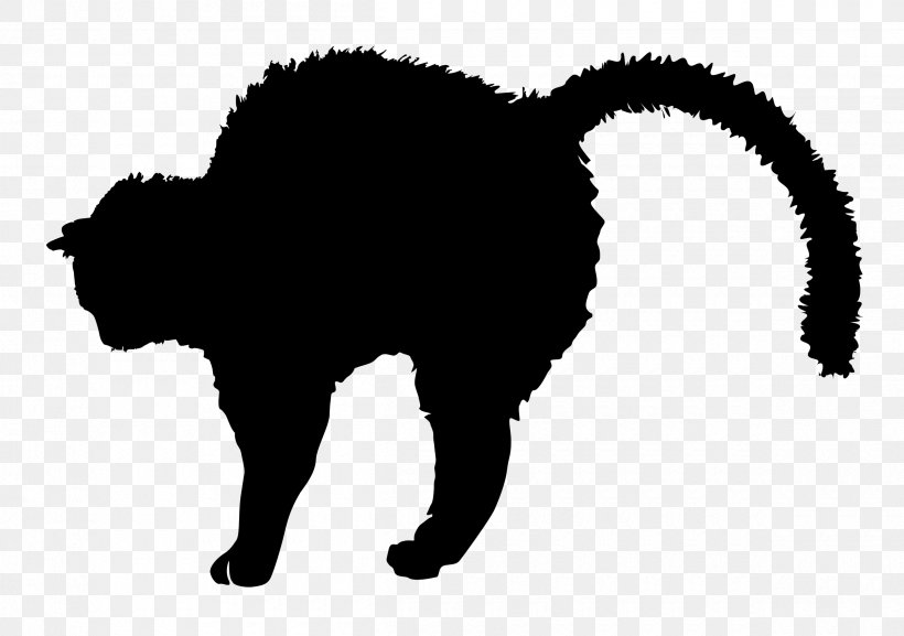 Black Cat Silhouette Kitten Clip Art, PNG, 2400x1691px, Cat, Black, Black And White, Black Cat, Carnivoran Download Free