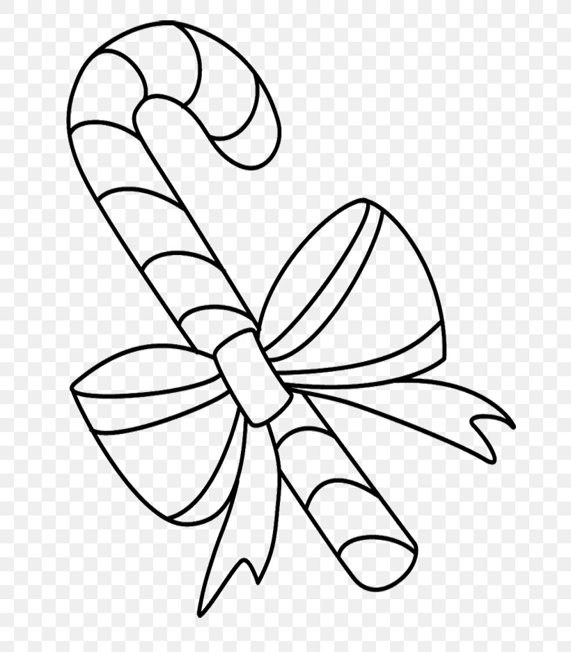 Candy Cane Christmas Coloring Book Clip Art, PNG, 706x936px, Candy Cane, Area, Art, Black And White, Butterfly Download Free