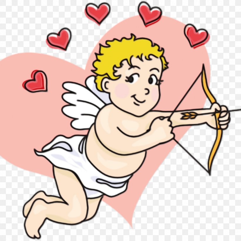 Cartoon Finger Cupid Line Art Sticker, PNG, 1024x1024px, Watercolor, Cartoon, Cupid, Finger, Line Art Download Free