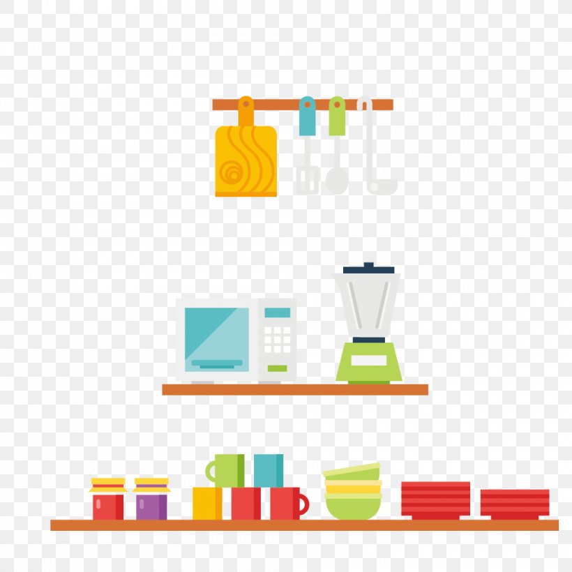 Flat Design Kitchen, PNG, 1000x1000px, Flat Design, Apartment, Area, Bowl, Cup Download Free