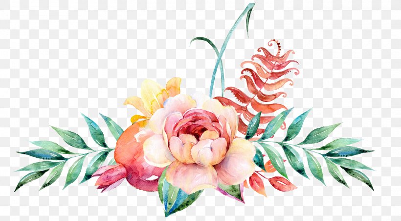 Flower Floral Design Watercolor Painting Illustration, PNG, 1500x826px, Watercolour Flowers, Artificial Flower, Cut Flowers, Drawing, Flora Download Free