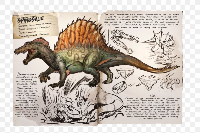 ARK: Survival Evolved Spinosaurus Baryonyx Tyrannosaurus Therizinosaurus, PNG, 1200x798px, Ark Survival Evolved, Ankylosaurus, Baryonyx, Carnivore, Dinosaur Download Free