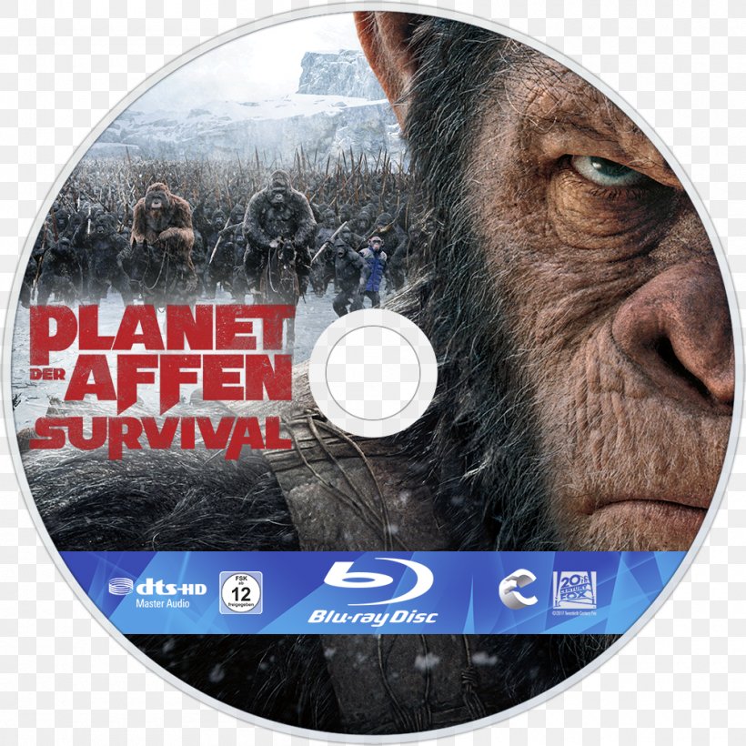 Blu-ray Disc Planet Of The Apes El Planeta De Los Simios Film, PNG, 1000x1000px, 2017, Bluray Disc, Ape, Beneath The Planet Of The Apes, Dubbing Download Free
